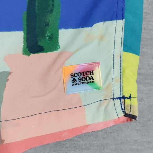 Scotch & Soda Swim Trunk Shorts Mens XL Colorful Tropical Summer Vacation Cruise - Picture 5 of 15